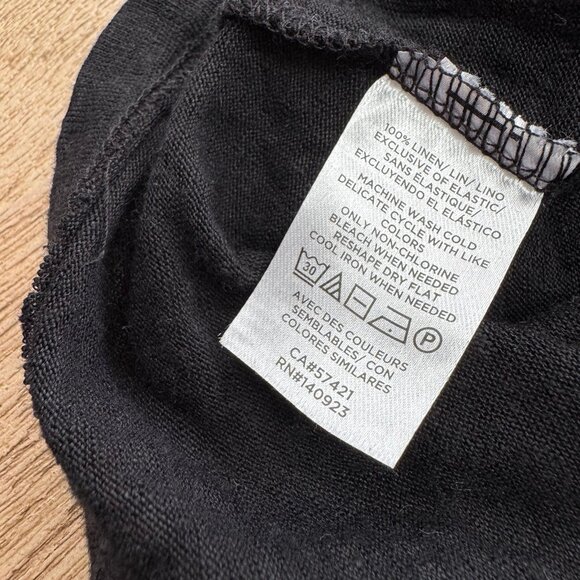 Loft Soft Black Linen Top Size Medium - Picture 6 of 6